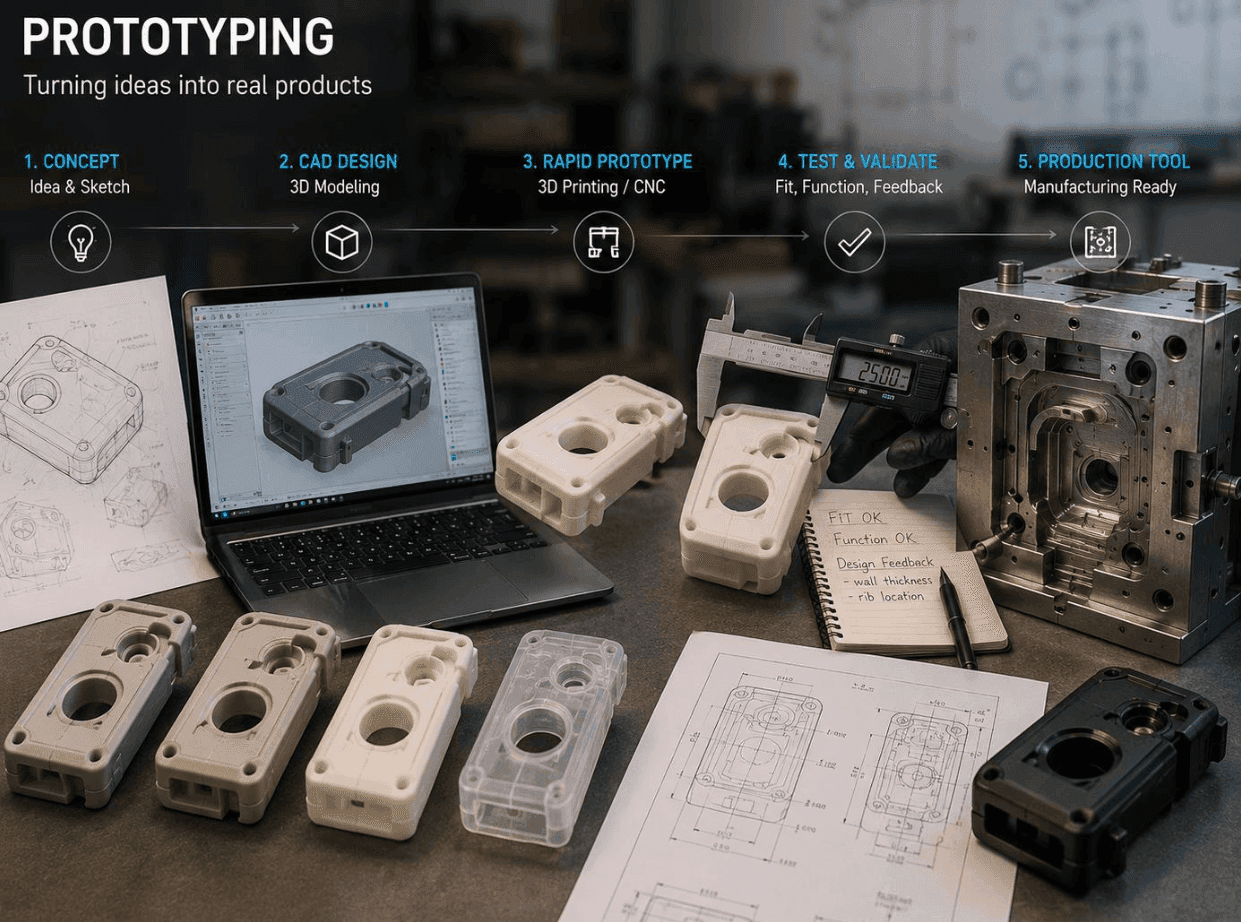 The Gemini prototyping process, from CAD through prototype to production