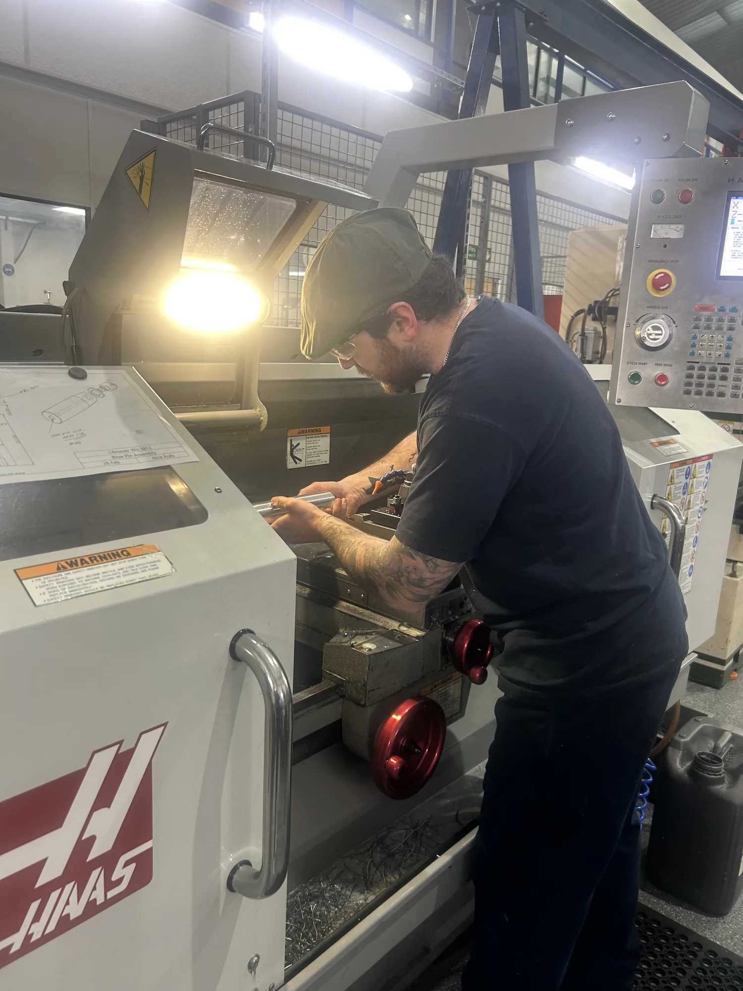 Haas CNC lathe on the shop floor at Gemini