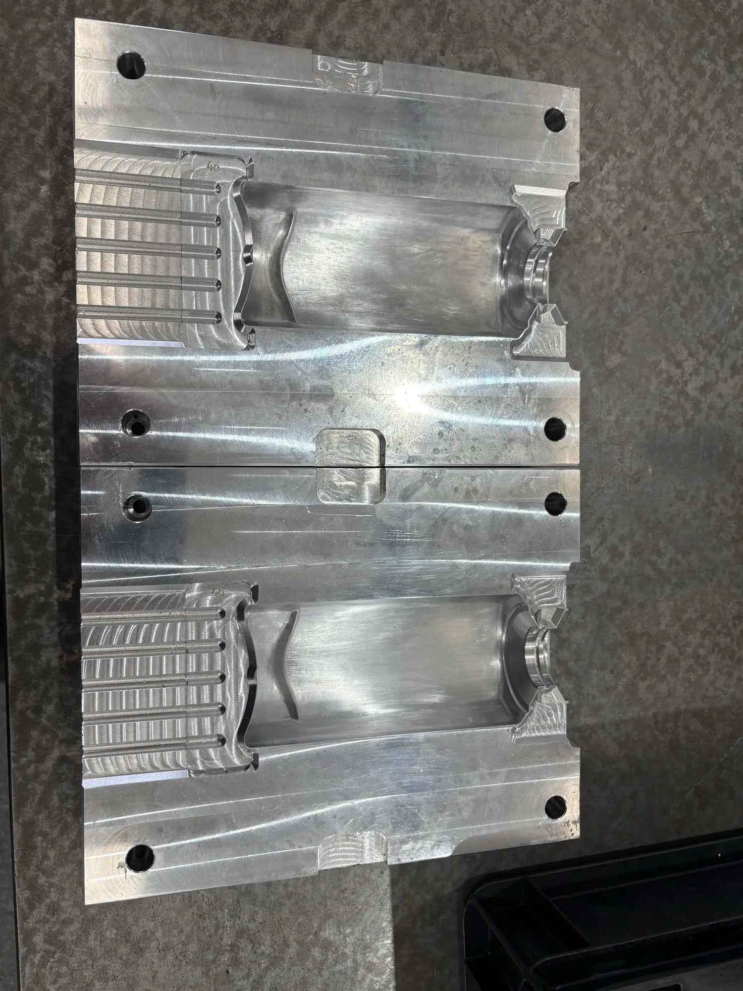 A machined aluminium mould tool in Gemini's tool room